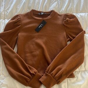 Lulu's Women's Ribbed Brown Top